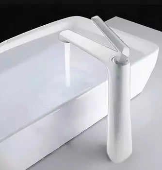 Смеситель для раковины Milleau CRISTAL MLV6223LH-MW белый матовый