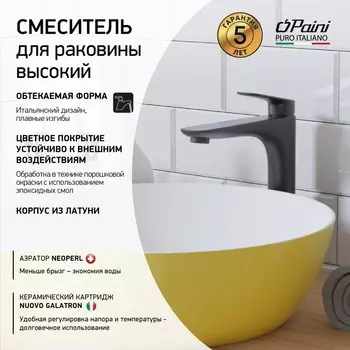 Смеситель для раковины Paini Laguna LAYO205LL черный