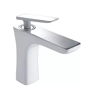 Смеситель для раковины Rose R1601F белый, хром