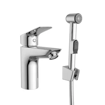 Смеситель для раковины с гигиеническим душем BelBagno Due DUE-LVM/HGN-CRM-W0 хром