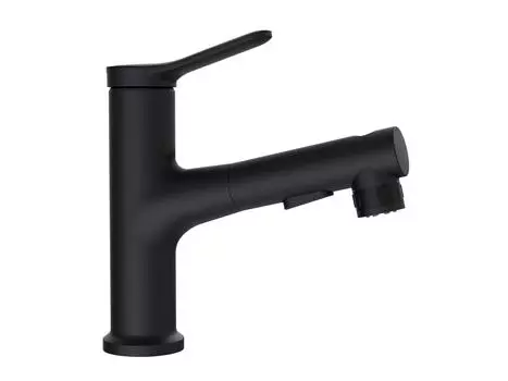 Смеситель для раковины с выдвижным изливом BelBagno BB-LVMD-NERO-W0 черный матовый