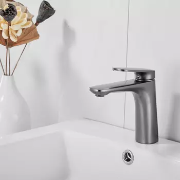 Смеситель для раковины Shevanik S8501T оружейная сталь