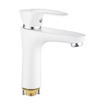 Смеситель для раковины Shevanik S9801F белый, хром