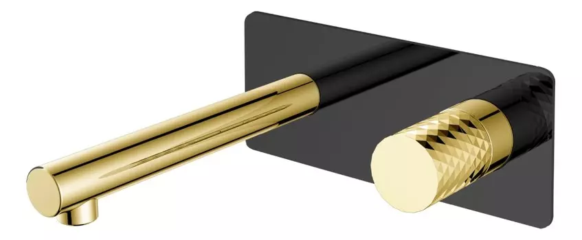 Смеситель для раковины Boheme Stick 125-BG черный, золото