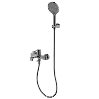 Смеситель для ванны AQUAme Asti AQM6412GM с душевой лейкой, Gun metal