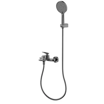 Смеситель для ванны AQUAme Como AQM6512GM с душевой лейкой, Gun metal