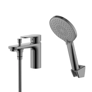 Смеситель для ванны Aquatek Ника AQ1844BGM с душевой лейкой, оружейная сталь