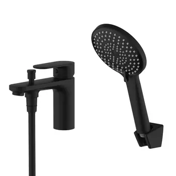 Смеситель для ванны Aquatek Ника AQ1844MB с душевой лейкой, черный матовый