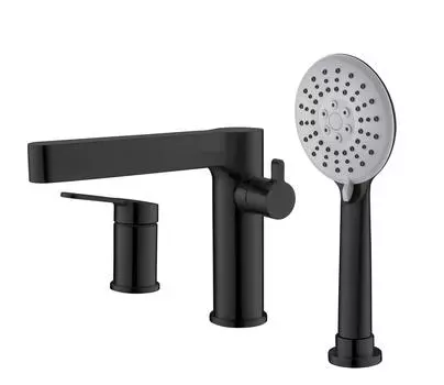 Смеситель для ванны BelBagno Delta DEL-BVD3-NERO на борт ванны, черный матовый