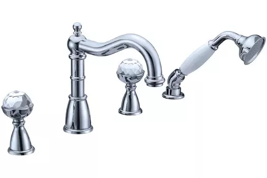 Смеситель для ванны Boheme Imperiale 393 хром, ручки кристаллы
