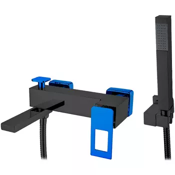 Смеситель для ванны Boheme Q 143-BUW черный, синий