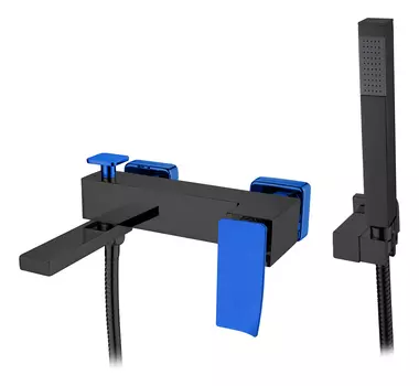 Смеситель для ванны Boheme Q 143-BUW.2 черный, синий