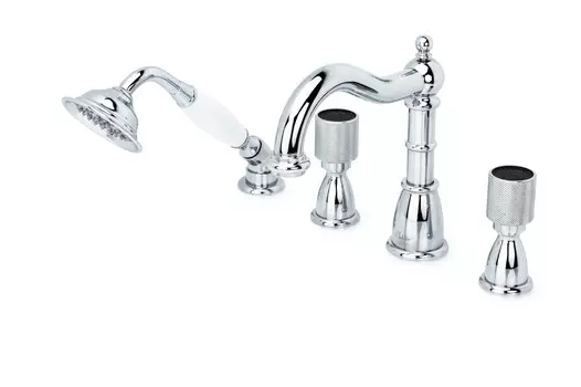 Смеситель для ванны Boheme Royal Cristal 396-Royal/CRST black хром