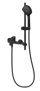 Смеситель для ванны и душа Arrow AG3628MB-TZ с душевым гарнитуром и штангой, черный матовый