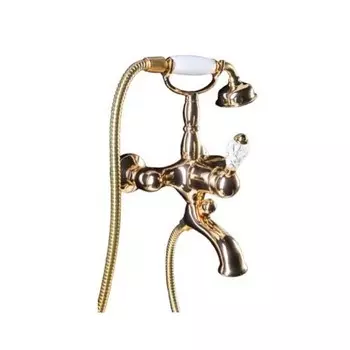 Смеситель для ванны с душем Boheme Crystal 283-CRST золото