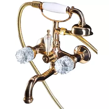 Смеситель для ванны с душем Boheme Crystal 293-CRST золото