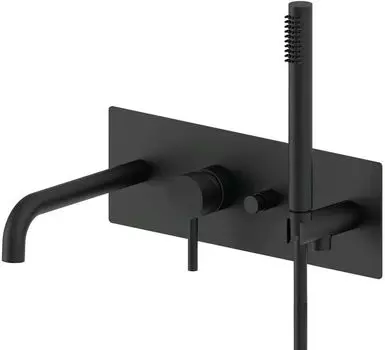 Смеситель для ванны Paffoni Light LIG001NO со встраиваемой частью чёрный матовый