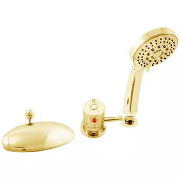 Смеситель для ванны Rav Slezak DT270.5SZ каскадный с термостатом, золото