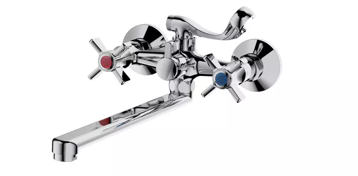 Смеситель для ванны РМС SL118-140P с душевой лейкой, хром