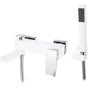 Смеситель для ванны с душем Boheme Q WhiteChrome 143-WCR белый, хром