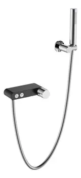 Смеситель для ванны с душем Boheme Stick 123-BCR черный, ручка diamond chrome