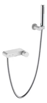 Смеситель для ванны с душем Boheme Stick 123-WCR белый, ручка diamond chrome
