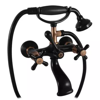 Смеситель для ванны с душем Rav Slezak Morava Retro MK159.5/2CMATSM черный матовый, бронза