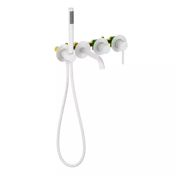 Смеситель для ванны с душем Timo Saona 2314/16YSM белый матовый