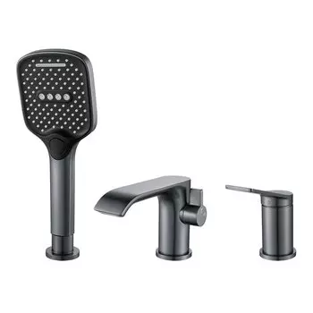 Смеситель для ванны Shevanik S4112T оружейная сталь