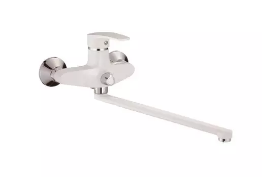 Смеситель для ванны Shevanik S5022F белый, хром