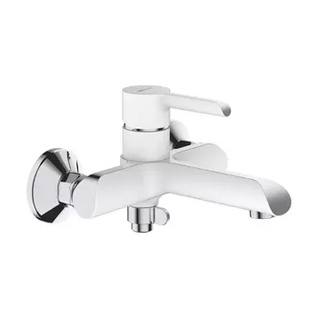 Смеситель для ванны Shevanik S6002F белый, хром