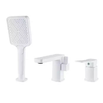 Смеситель для ванны Shevanik S9912C с душевой лейкой, белый