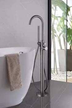 Смеситель напольный для ванны Abber Wasser Kreis AF8115NG никель