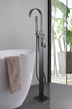 Смеситель напольный для ванны Abber Wasserfall AF8615NG никель