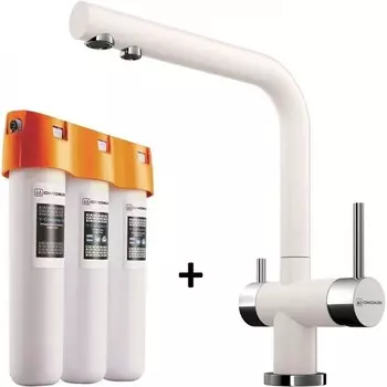 Смеситель + фильтр для воды Omoikiri Комплект Nagano + Pure drop Lite (пастила)