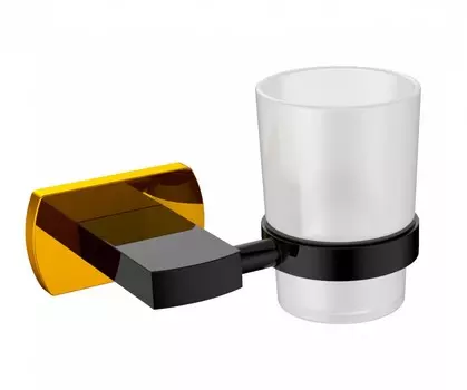 Стакан CeramaLux Azzuro 95602 черный, золото