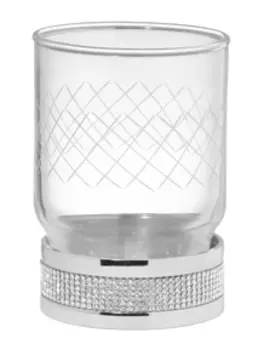 Стакан для зубных щеток Boheme Royal Cristal 10931-CR-B хром, черный