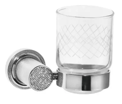 Стакан для зубных щеток Boheme Royal Cristal 10924-CR-B хром, черный