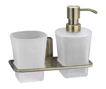 Стакан для зубных щеток Wasserkraft Exter K-5289 с диспенсером, бронза
