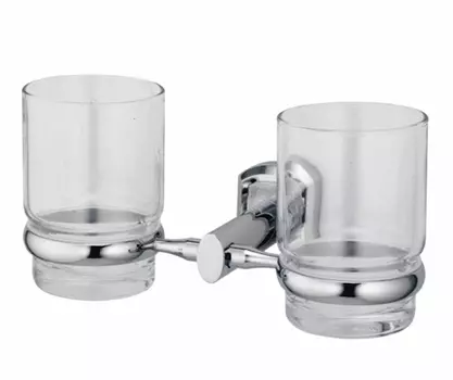 Стакан для зубных щеток Wasserkraft KOder -3028D двойной, хром