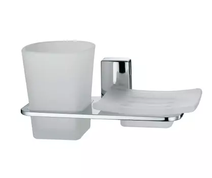 Стакан для зубных щеток Wasserkraft Leine K-5026 с мыльницей, хром