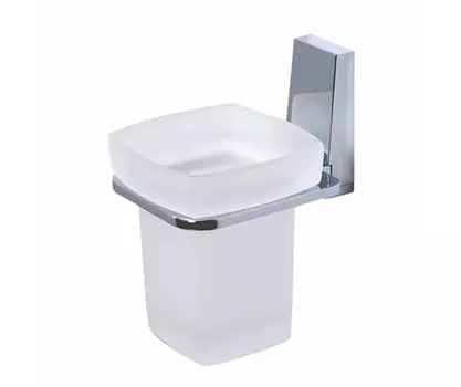 Стакан для зубных щеток Wasserkraft Lopau K-6028 матовое стекло, хром