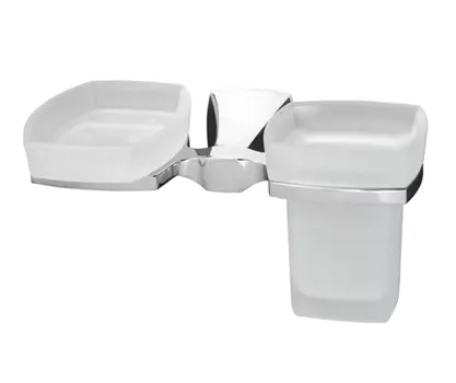 Стакан для зубных щеток Wasserkraft Wern K-2526 с мыльницей, хром