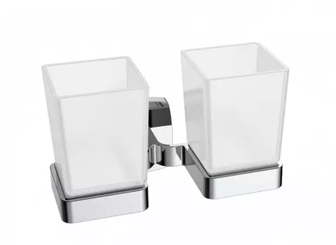 Стакан двойной подвесной CeramaLux Cube 12603 хром