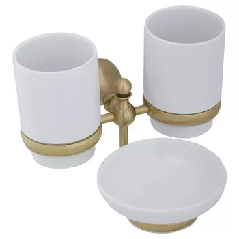 Стакан двойной с мыльницей Veragio Gialetta VR.GIL-6443.BR бронза