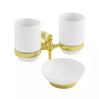 Стакан двойной с мыльницей Veragio Gialetta VR.GIL-6443.DO золото