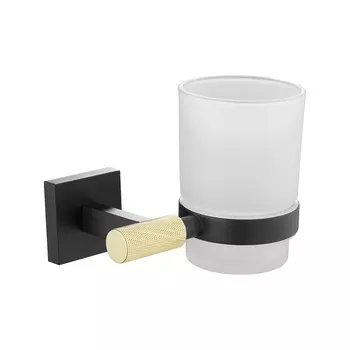 Стакан с держателем Rose RG3012H золото, черный