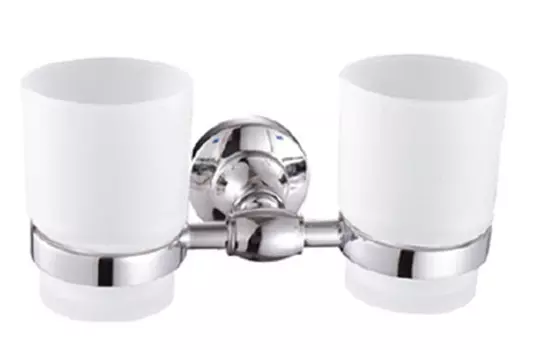 Стакан стекло матовое двойной CeramaLux Bianco 52003 хром