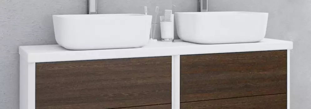 Столешница Aquaton Брук 120 (60+60) белая