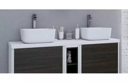 Столешница Aquaton Брук 140 (60+20+60) белая